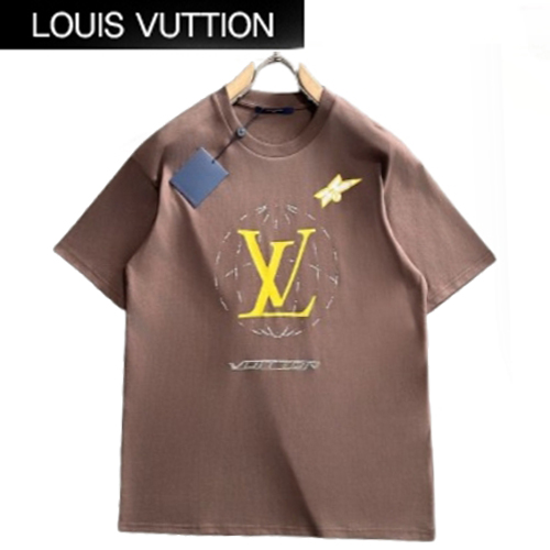 LOUIS VUITTON-06047 루이비통 브라운 스터드 장식 티셔츠 남여공용