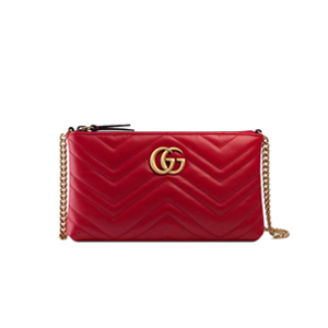 GUCCI-443447 6433 구찌 GG Marmont 레드 마틀라세 가죽 미니 체인 백