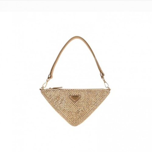 [스페셜오더]PRADA-1BC190 프라다 플래티넘 크리스털 트라이앵글 새틴 미니백