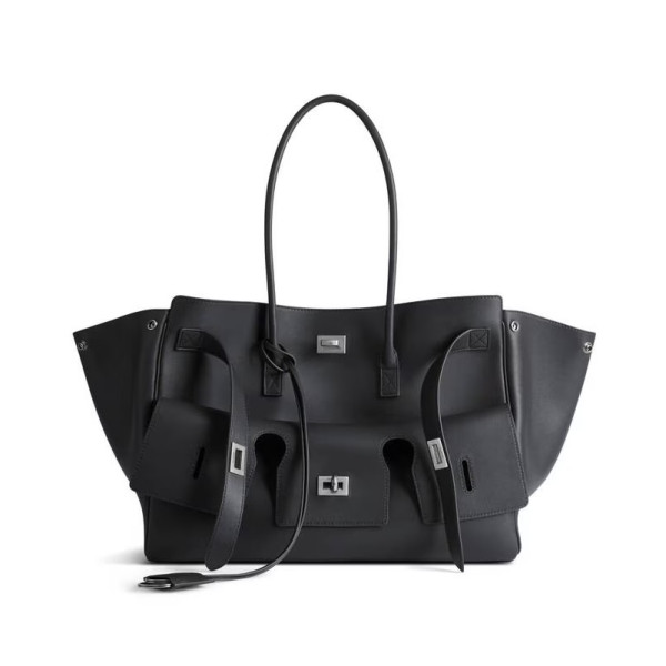 [스페셜오더]BALENCIAGA-805481 발렌시아가 블랙 은장 벨 에어 미디엄 캐리 올 백